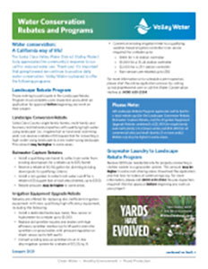 Summary of Water Conservation Rebates and Free Services
