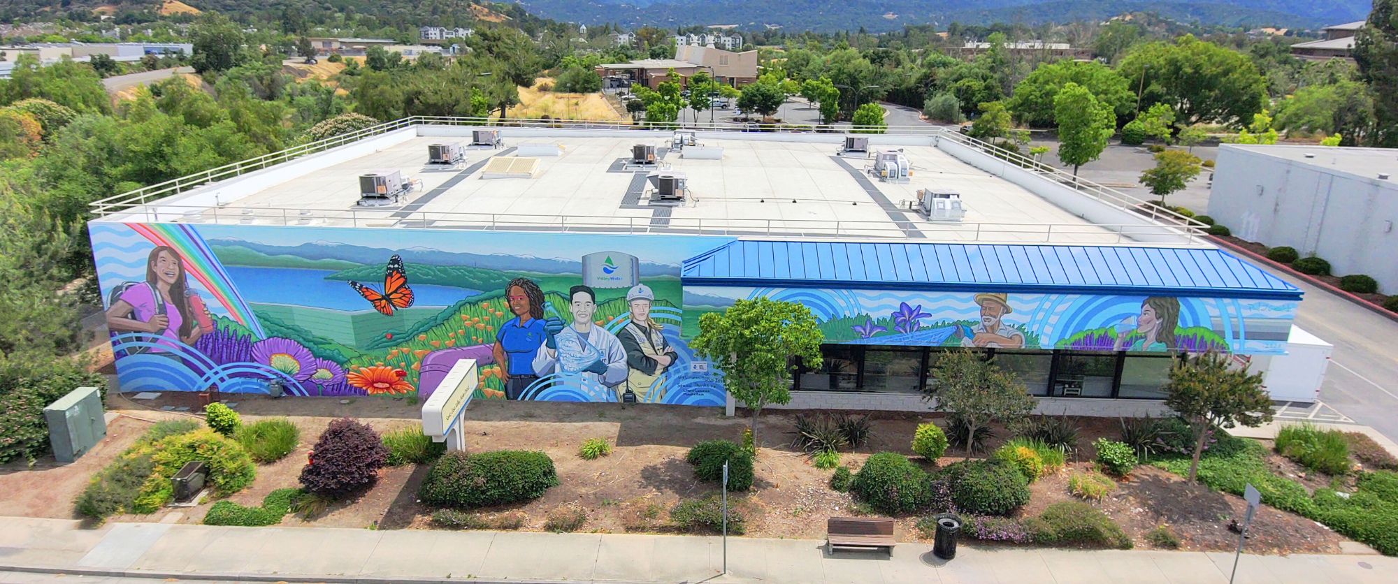 Completed Mural Art Project at Valley Water Headquarters Blossom Hill Annex Building