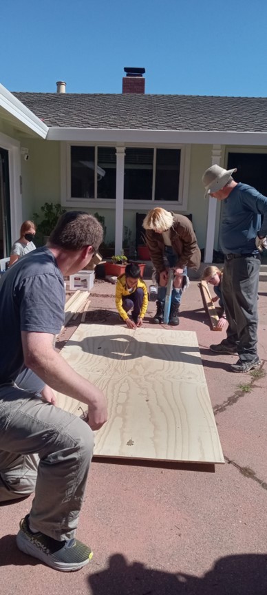 Scouts working at the site