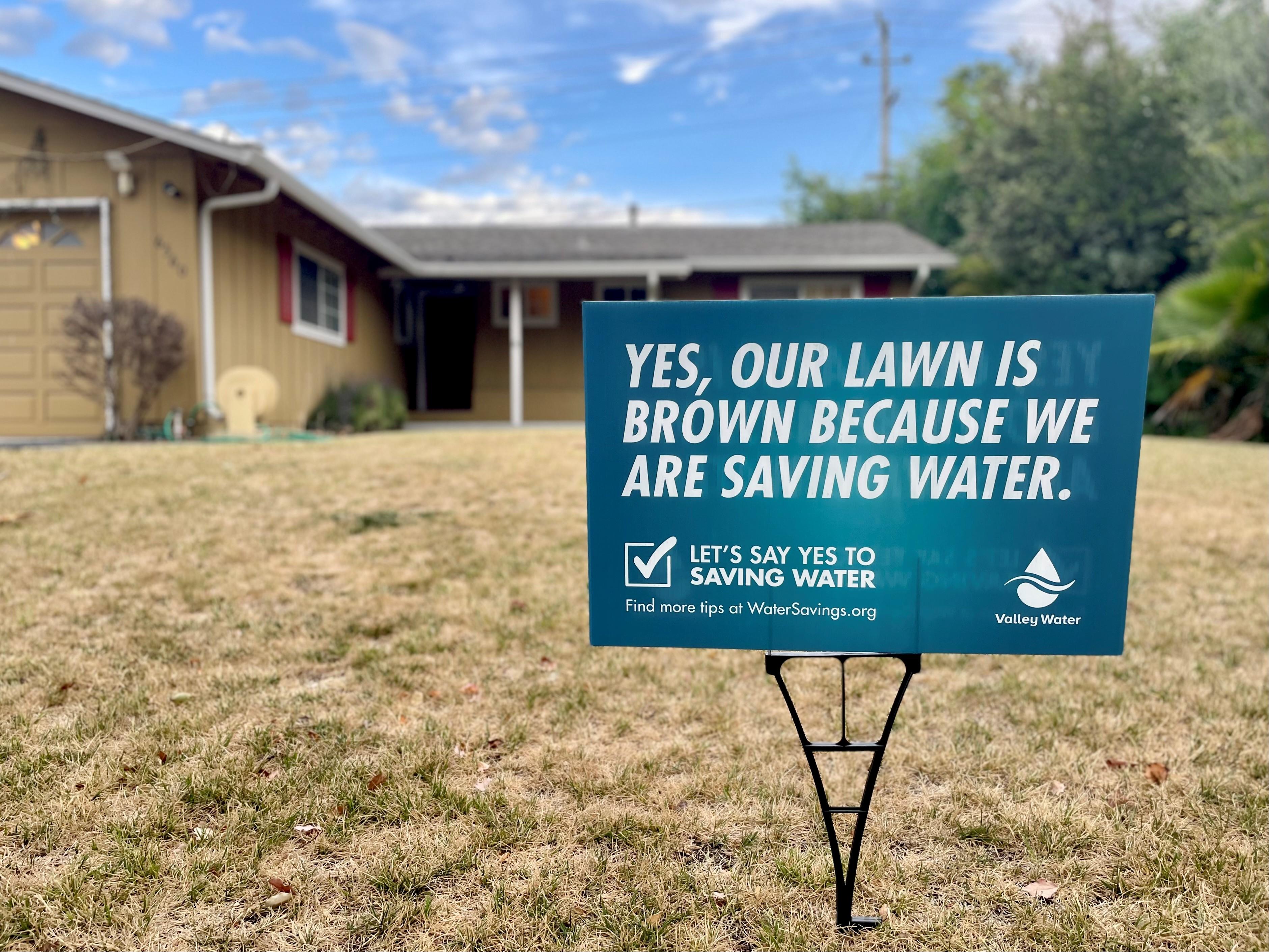 A conservation lawn sign