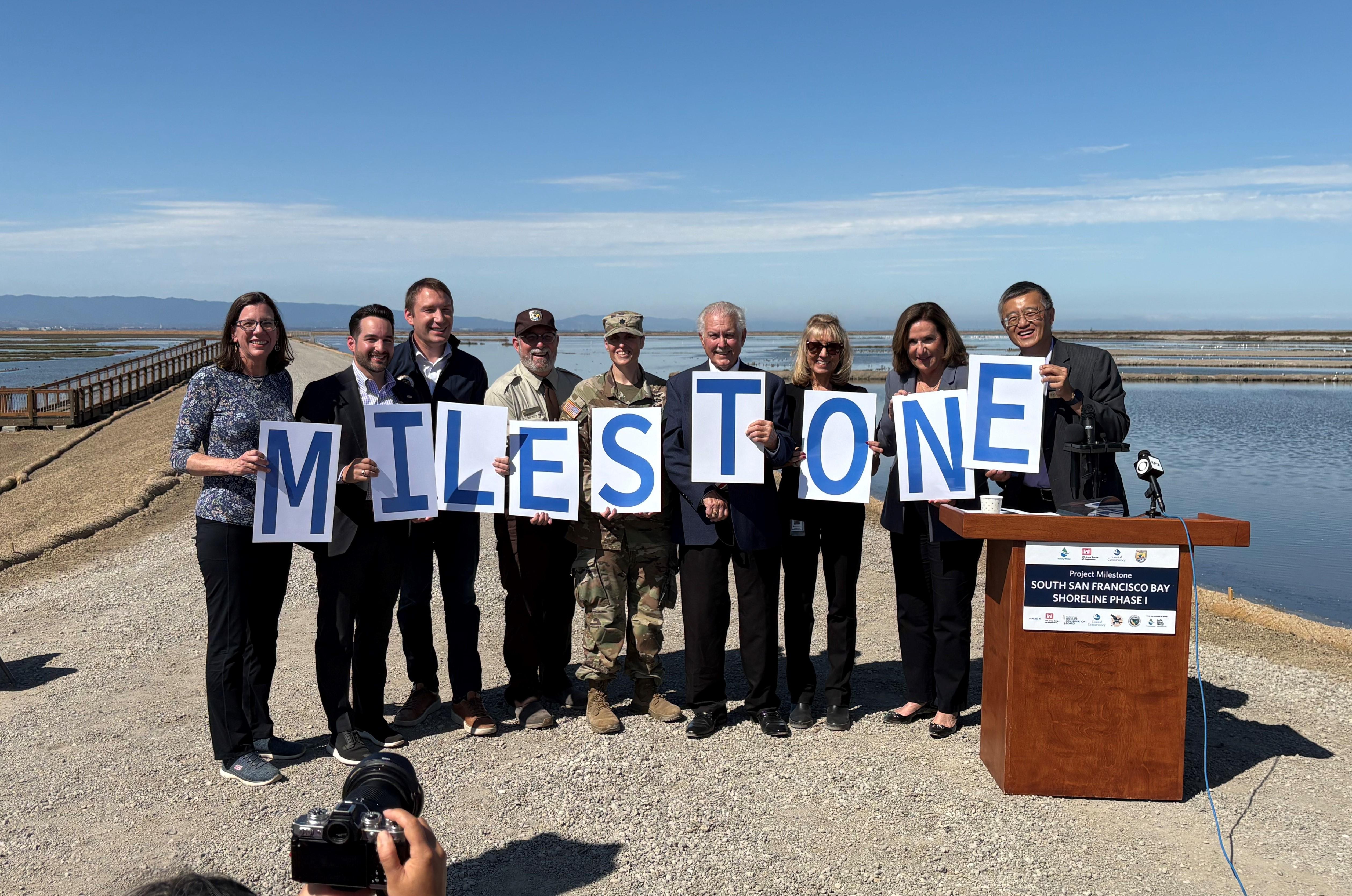 Valley Water and its partners celebrate a milestone for the South San Francisco Bay Shoreline Project.