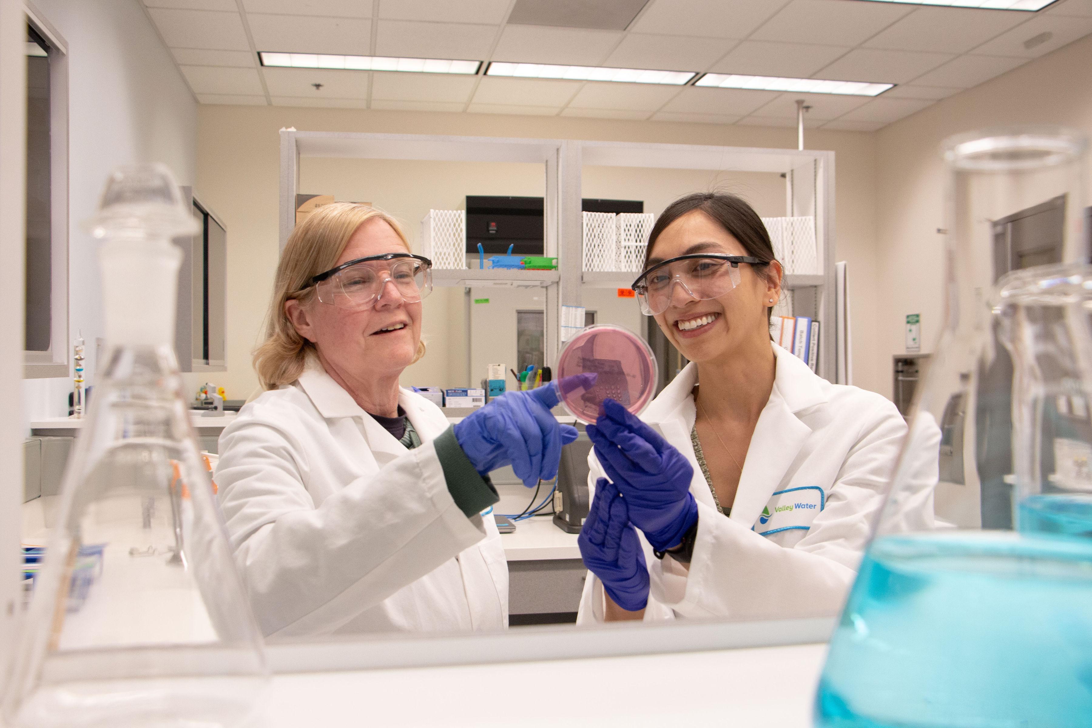 Valley Water workers in the lab