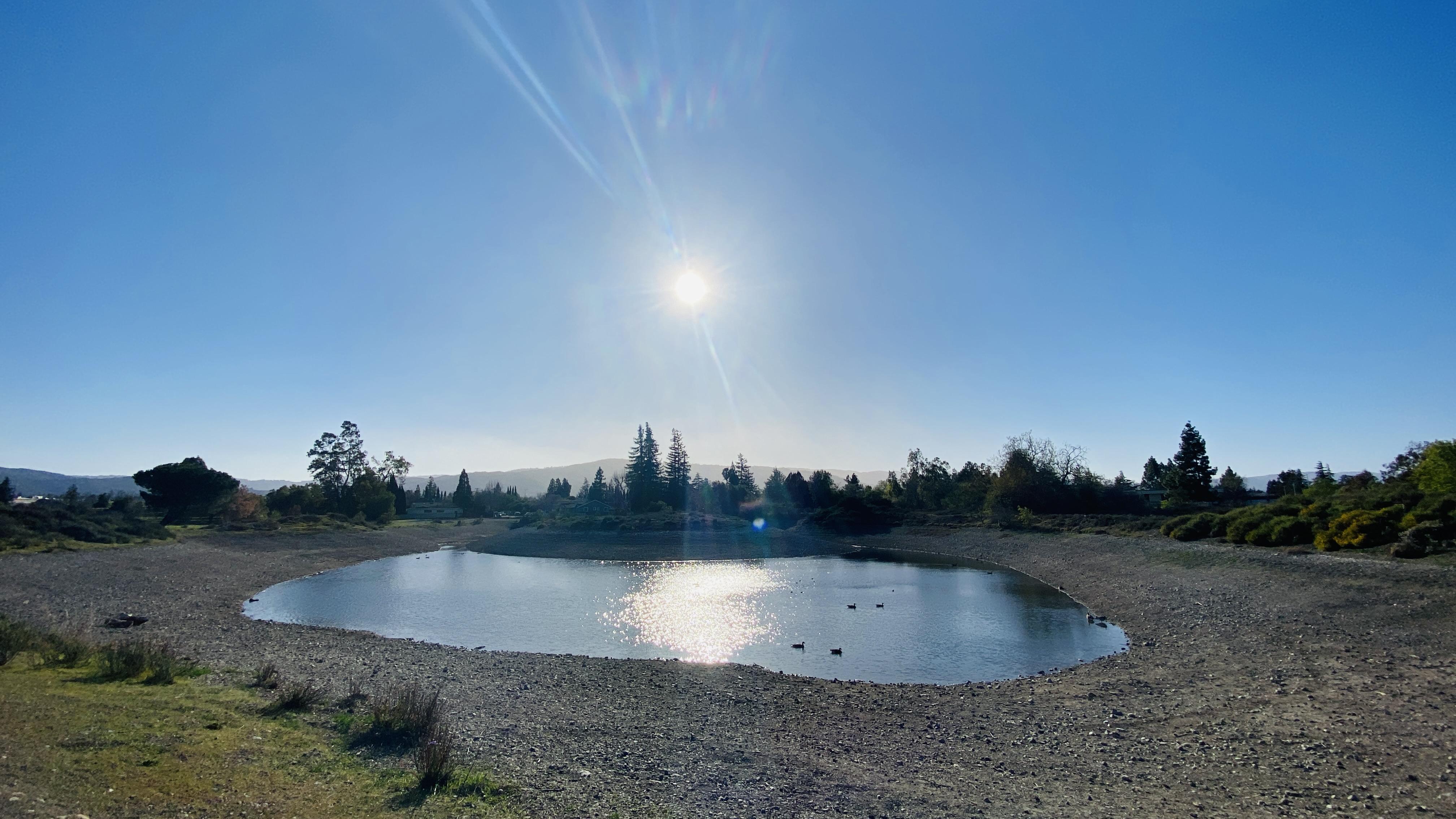 Oka groundwater replenishment pond near Los Gatos Creek