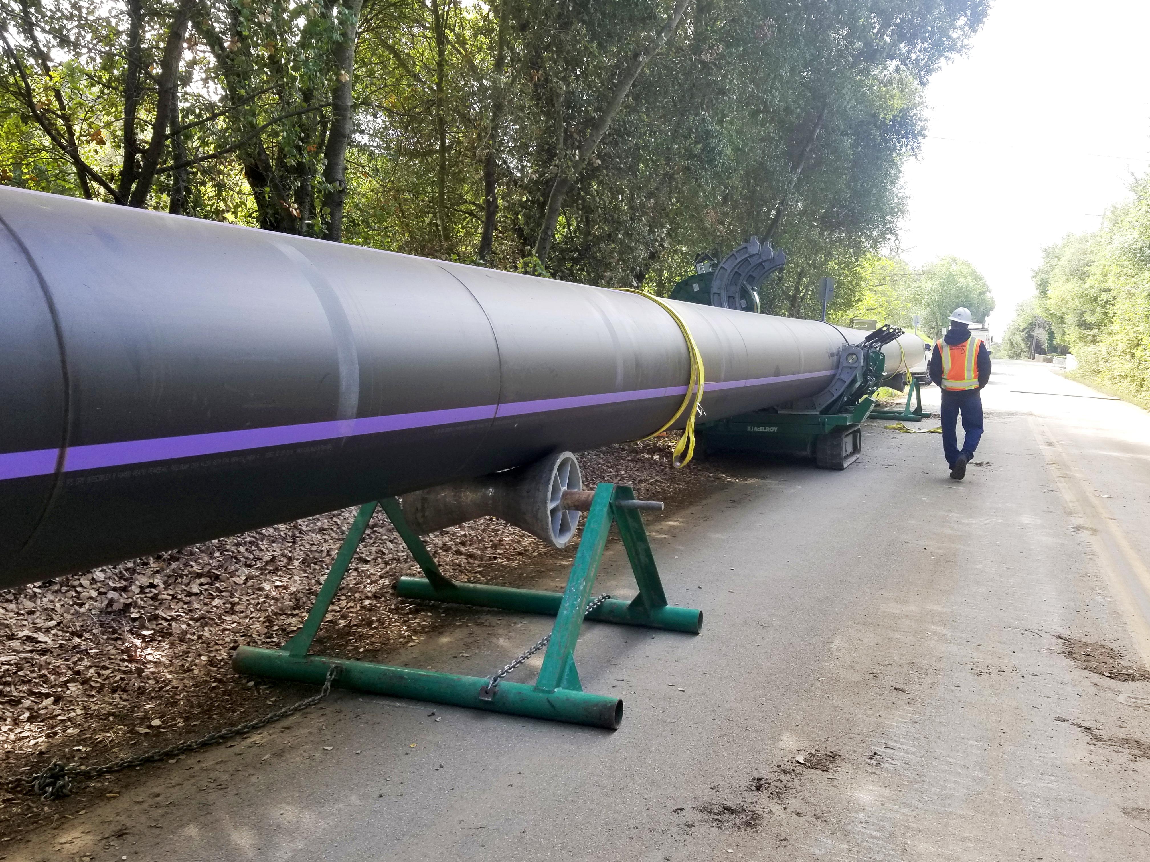 The project work will include similar sized pipes to the image shown