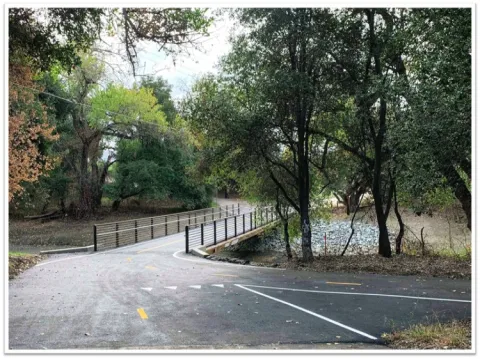 Completed pedestrian bridge across Coyote Creek at Singleton Road allowing unimpeded fish passage.
