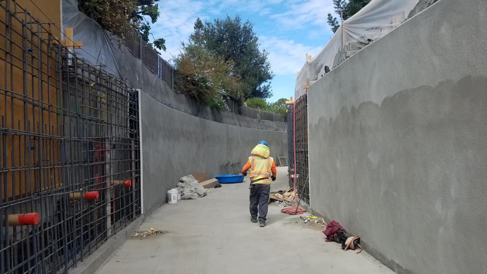 Crews replaced a deteriorating concrete channel on Permanente Creek upstream of the McKelvey Park Detention Basin in Mountain View.